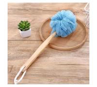 Wood Back Scrubber for Shower Wall Mount Soft Bath Brush Long Handle Can Produce Rich Foam for Men Women Elder(Blu)