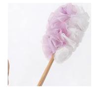 Wood Back Scrubber for Shower Wall Mount Soft Bath Brush Long Handle Can Produce Rich Foam for Men Women Elder(Lila)