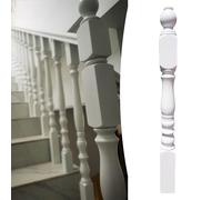 Wood Balusters for Staircase Interior, White Painted Stair Banister Spindles for Hallway Step Platform, Stair Railing Handrail (7 pcs)