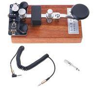 Wood Base Morse Code Keyer With LED Sound | K8 Manual Training & 3.5mm Cable For Shortwave Practice Morse Code Keyer