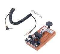 Wood Base Morse Keyer Shortwave Practice Board Training Sound Light Manual Transmission Morse Code Communication Accessories