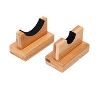 Wood Baseball Bat Rack - 1 Pair Stable Organizer with Soft Lining, Multifunctional Display Holder, Space-Saving Baseball Bat Stand for Mantel, Wall Mount or Shelf, Durable and Stylish