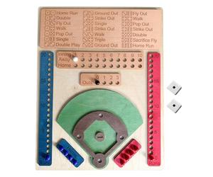 Wood Baseball Game - Dice Score Board, Tabletop Marble Match, Double Battle Playset, Social Strategy Desk Activity, Vintage Sports Recreation Toy | Indoor play set for holiday evenings