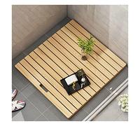 Wood Bath Mat,Natural Bamboo Shower Mat, Non-Slip Wooden Bath Mat, Customizable 31x39in, Eco-Friendly Wood Shower Board, Stylish Bathroom Decor, Durable Bathtub Mat, 80x100cm