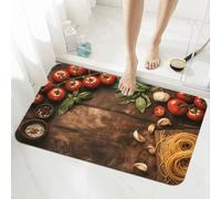 Wood Bath Mat Non Slip 140x200cm, Quick-drying Bathroom Shower Floor Mat, Super Absorbent Carpet, Indoor Easy to Clean Washable Rug for Bedroom, Living Room, Kitchen, Toilet, Door, Bathtub 5-1226