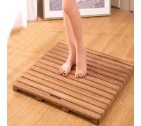 Wood Bath Mat,Non-Slip Bamboo Shower Mat - Waterproof Bath Mat for Bathroom, Kitchen, Bedroom, Bathtub, Toilet & Pet Area - Natural Wooden Design, Large 70x100cm (28x39in)