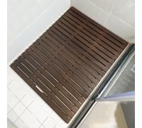 Wood Bath Mat,Non-Slip Black Walnut Bamboo Bath Mat - Waterproof Wooden Shower Mat for Indoor/Outdoor Use, Rectangular 30x50cm/12x20in - Stylish Floor Accessory for Bathroom & Shower