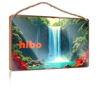 Wood Bathroom Hanging Sign Hibiscus Bloom: Tropical Waterfall Paradise Wooded Sign Patio Decorations Outdoor Balcony Decor(20X30CM)