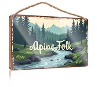Wood Bathroom Sign Alpine Folk: Nature'S Serenity In Every Scene Wooded Sign Balcony Decor Balcony Decor(20X30CM)