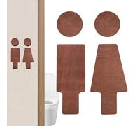 Wood Bathroom Signs - Modern Toilet Signboard, Easy Stick WC Door Marker, Durable Wooden Lavatory, Stylish Washroom Indicator | Practical Restroom For Workplace, Hotel, Shop, Public Spaces