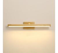 Wood Bathroom Vanity Light, Linear Wall Sconce Rotatable LED Wall Light Over Mirror | Modern Wooden Adjustable Wall Lamps for Pictures Artworks Paintings Display Lighting(Wood color,90cm | 35.4")