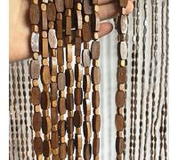 Wood Bead ain - 50 Stra 100x160cm Detive Room Divider Trendy Doorway Drapes & Window Accent for Home Decor Perfect for Hallways & Modern Interiors