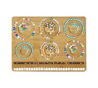 Wood Bead Board, Bead Boards for Jewelry Making, Beading Bracelet Making Measuring Board, Wood Necklace Bracelet Design Tray for Beginners and Professionals