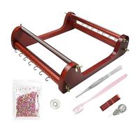 Wood Beads Weaving Tool Vintage Inspirational Beads Kit Includes Beads Thread Needle for Bracelet Necklace Natural Beads