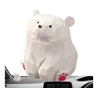 Wood Bear Statue - Wood 1.38x1.18x1.38 Inches | Desktop Wooden Bear Ornament, Miniature Toys Free Standing Collectible Figurines | Outdoor For Coffee Table, Bedside, Computer Desk