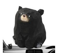 Wood Bear Statue - Wood 1.38x1.18x1.38 Inches | Desktop Wooden Bear Ornament, Miniature Toys Free Standing Collectible Figurines | Outdoor For Coffee Table, Bedside, Computer Desk