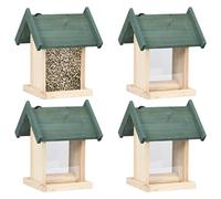 Wood Bird Feeder Bird Feeder Stand With PVC Board, Ideal for Wild Birds Perch and Enjoy a Meal in Your Garden, Removable Roof for Easy Filling, Portable and Durable,