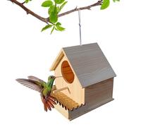 Wood Bird House - 20x20x20cm Wood, Breeding Feeder Box, Airflow Perch Support, Roosting Cabin Shelter | Perfect For Patio Backyard Mounting, Garden Orchard Feature, Park Schoolyard Exhibit, Farm