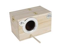 Wood Bird House Circular Opening Owl House Large Size Nest Birds Breeding Box Hanging Pet Accessories Home Balcony Decoration for Garden, Backyard(19.5x12x12cm)