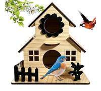 Wood Bird House - Multiple Hole Weather Resistant Shelter, 21cm Volumetric Avian Infrastructure, Longitudinal Thermal Insulation Nesting Logic, High-Density Wooden Organic Hardware | Shelter for Blueb