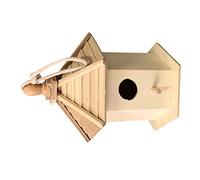 Wood Bird House Pendant Idyllic Decorative Hanging Bird Nest for Home Decoration Unique Craftsmanship Durable Material Garden