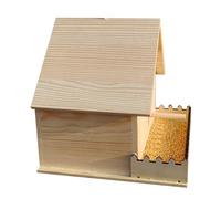 Wood Bird House, Ventilated Cage Perch Feeder, 10 Inches Warm Breeding Habitat, Wooden Construction with Weather Resistant Finish, Outdoor Bird Shelter for Hummingbird Parrot Cockatiel Orchard