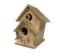 Wood Bird House Yard Finch Feeder