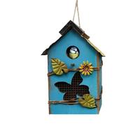 Wood Bird Houses, Outdoor Hanging Nest, Decorative Garden Cage, Weather Resistant, Pre-Assembled Design, Natural Look, Easy Mounting, Wildlife Friendly, Perfect for Patio, Yard, Park, 26x16.5cm