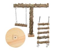 Wood Bird Perch Stand Coffee Multi-level Desktop Platform