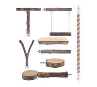 Wood Bird Perches 8-Piece Non-Slip Exercise Branches