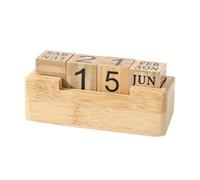Wood Block Perpetual Calendar | Rustic Number Pattern Blocks | Creative Block Calendar for Desk Retro Month Date Display Blocks