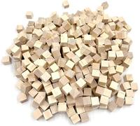 Wood Blocks for Crafts, Unfinished Wood Cubes, 1cm Natural Wooden Blocks, Pack of 300 Small Wood Square Blocks, Wooden Cubes for Arts and Crafts and DIY Projects