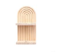 Wood Boho Floating Shelf for Wall Mount Display Adding Character to Living Room Bedroom and Playroom Spaces (Four-layer)