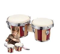 Wood Bongo Drums - Educational Percussion Instrument, 6 And 7 Inch Bongos | Ideal For Beginners And Professionals, Perfect For Kids Music Learning, Classroom Practice, Band Play, Home Entertainment, R