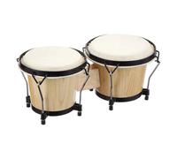 Wood Bongo Drums, Educational Percussion Instrument, Beginner Drum Set, Professional Hand Drum, 6 or 7 Inches, Sturdy, Natural Bongos for Music Practice, Jam Sessions, Studio