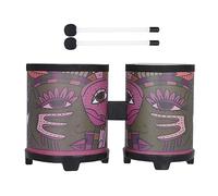 Wood Bongos Drum Indian Decal Pattern African Hand Portable Small Percussion Instrument Easy to Play Portable Small Musical Instrument Decorative
