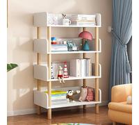 Wood Bookcase, Cubby Storage Organizer, freestanding Display Shelf, Cute Bookshelf with Storage,Wooden Storage Organizer for Bedroom,Living Room(Size:4 tier,Color:White)