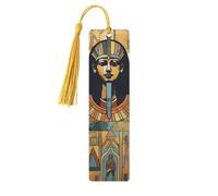 Wood Bookmark for Men Women Ancient Egypt Tribe Series Wooden Bookmarks Unique Handmade Book Marks with Tassel Pendant Craft Bookmark for Book Lovers Birthday Teachers Gift