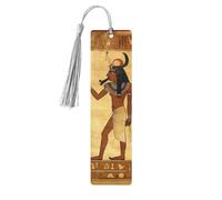 Wood Bookmark for Men Women Ancient Egyptian Wooden Bookmarks Unique Handmade Book Marks with Tassel Pendant Craft Bookmark for Book Lovers Birthday Teachers Gift