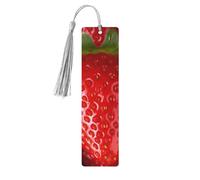 Wood Bookmark for Men Women Personalized Wooden Carving Book Mark with Tassel Pendant Red Strawberry Bookmark for Book Lovers Birthday Present Students Teachers Gift