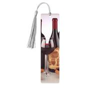 Wood Bookmark for Men Women Personalized Wooden Carving Book Mark with Tassel Pendant Red Wine Bookmark for Book Lovers Birthday Present Students Teachers Gift