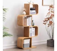 Wood Bookshelves and Bookcases, Sturdy Storage Organizer for Home Office and Living Room Decor