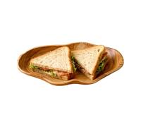 Wood Bowl - 15.7x7x2.3 Inch Rustic Fruit Dish | Decorative Salad Bowl Solid Wood Kitchen Countertop Display | Farmhouse Style Plate for Candy Dessert Snack Table Living Room