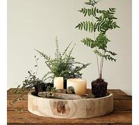 Wood Bowls Decorative, 13 Inch Round Potpourri Bowl, Coffee Table Tray for Entryway, Table, Kitchen, Cafe| Wooden Fruit Bowl