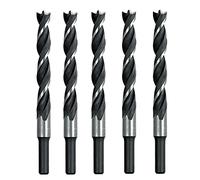 Wood Brad Point Drill Bit Set 1/2 In. Spur Point Stubby Woodworking Twist Drill Bits-5Pcs