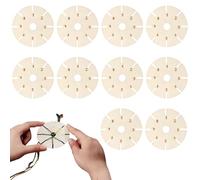 Wood Braiding Disk Plate - Braiding Disc Plates, Bracelet String Board, Cotton Cords Plaited Disc, Round 10 Pieces Wooden Craft Tool For Handicraft Necklaces Projects Men Beginner Straps Lanyards Wome