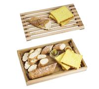 Wood Bread Cutting Board, Bread slicer,Crumb Tray with holder,Bread Serving Tray for Kitchen,Color combination design,Bread, Cake, Bagels, 9.53” Wide x 1.46"Tall