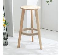 Wood Breakfast Barstools Modern Counter Bar Stools 26in 30in Counter Height Stools Backless, Stackable Round Top Chairs for Home Bistro Garden(White,68CM)