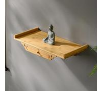 Wood Buddhist Shelf for Home, Personal Shrine Altar Table, Wall-Mounted Buddha Altar Meditation Table for Wealth God Guanyin Statue Worship