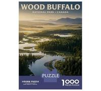 Wood Buffalo National Park Poster Jigsaw Puzzle 1000 Pieces, Historic Square Architecture, Thick Cardboard Pieces, Birthday Gift for Home Décor Fans, Paper Board, 70x50cm/1000pcs